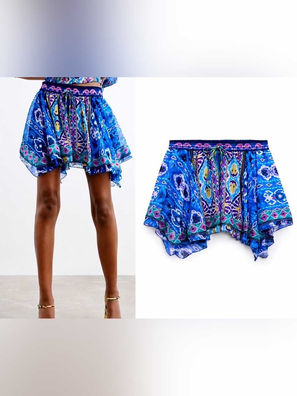 Zara NWT printed mini skirt, small